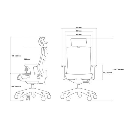 Yenkee - Chaise de bureau noire/grise
