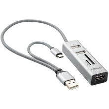 Yenkee - Répartiteur et lecteur de cartes USB 2.0 et USB-C OTG