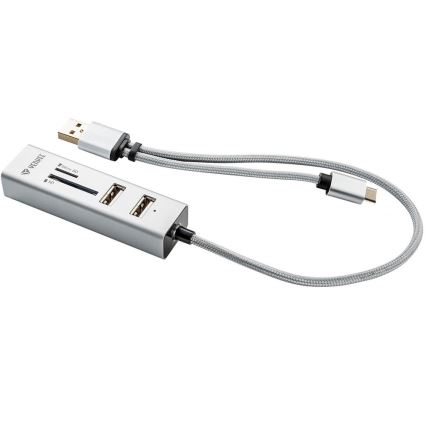 Yenkee - Répartiteur et lecteur de cartes USB 2.0 et USB-C OTG