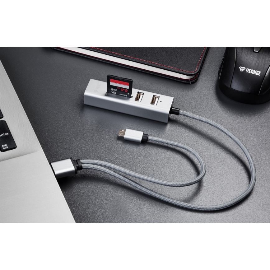 Yenkee - Répartiteur USB 2.0 et OTG et lecteur de cartes