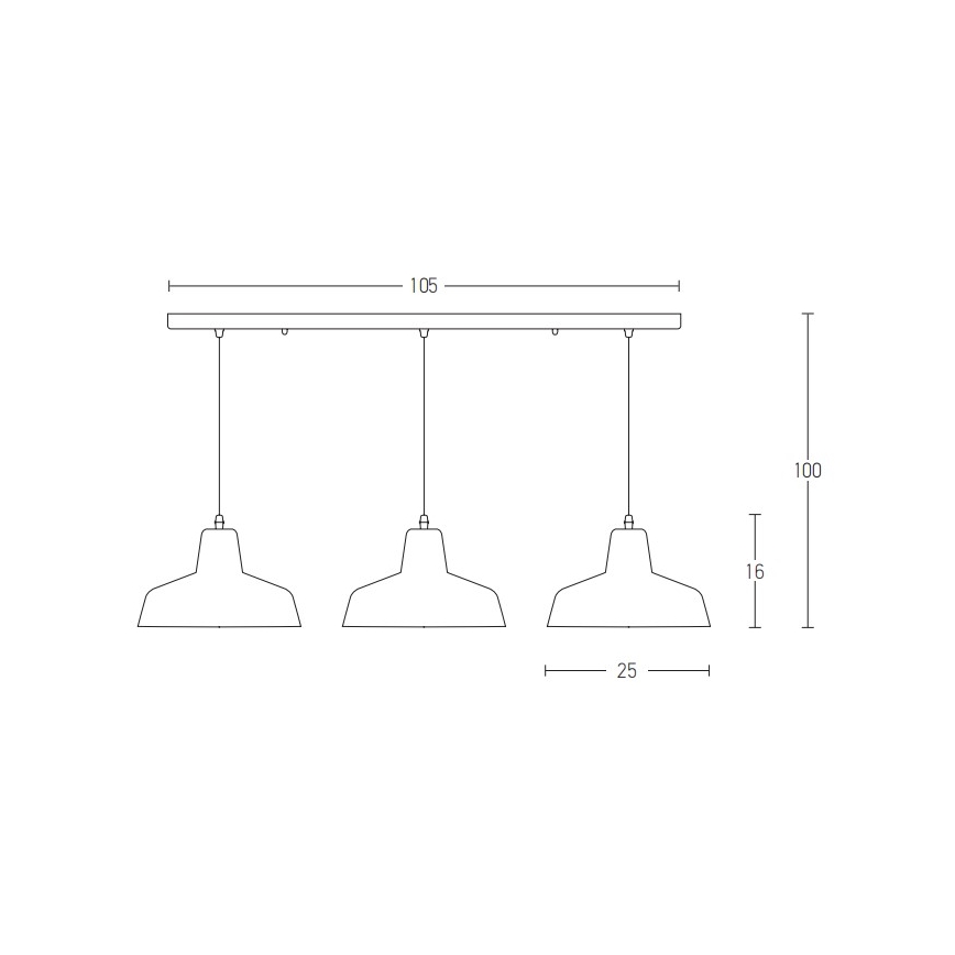 Zambelis 1653 - Suspension filaire 3xE27/40W/230V béton