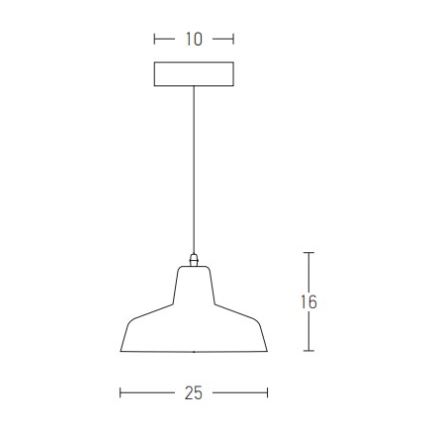 Zambelis 1655 - Hanglamp aan een koord 1xE27/40W/230V beton