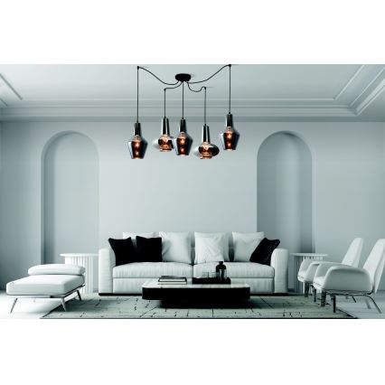 Zambelis 17150 - Suspension filaire 5xE27/40W/230V araignée