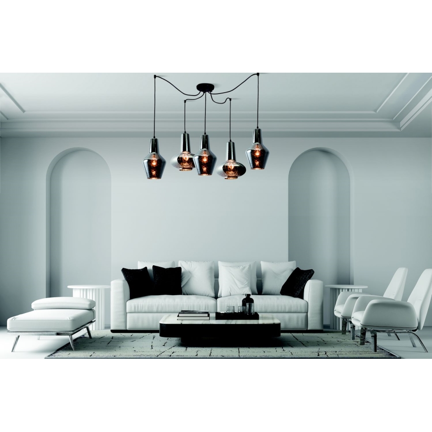 Zambelis 17150 - Suspension filaire 5xE27/40W/230V araignée