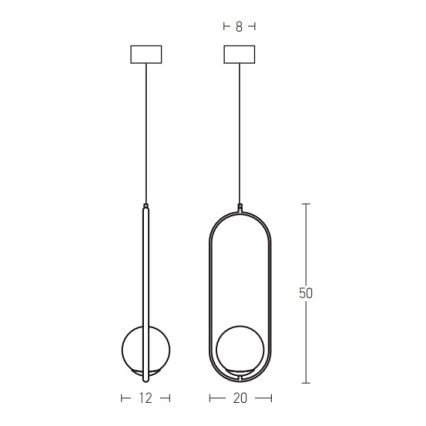 Zambelis 18142-BR - Hanglamp aan een koord 1xG9/9W/230V