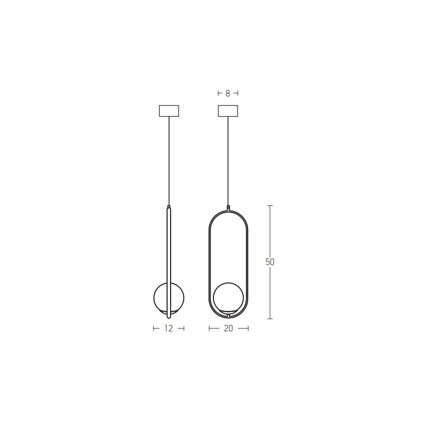 Zambelis 18142-BR - Suspension filaire 1xG9/9W/230V