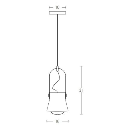 Zambelis 18192 - Suspension filaire 1xE27/40W/230V noir