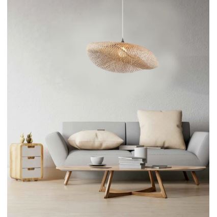 Zambelis 19103 - Hanglamp aan een koord 1xE27/40W/230V bamboe/beige