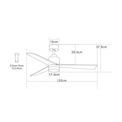 Zambelis 19135 - LED-plafondventilator LED/15W/230V 3000/4000/6000K + afstandsbediening