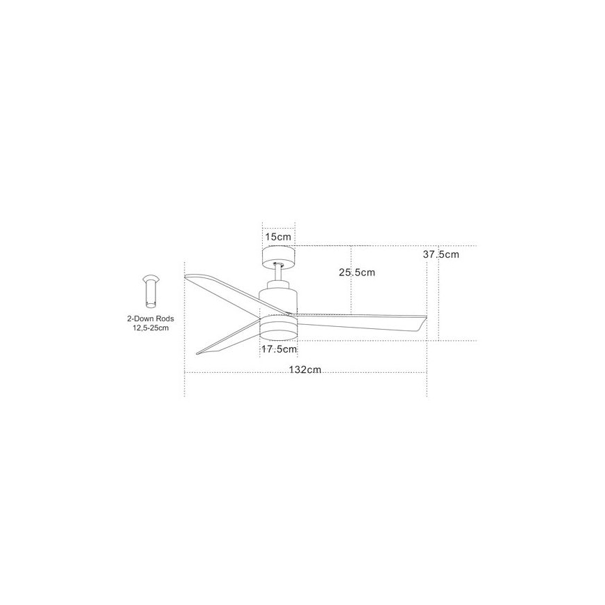 Zambelis 19135 - LED-plafondventilator LED/15W/230V 3000/4000/6000K + afstandsbediening