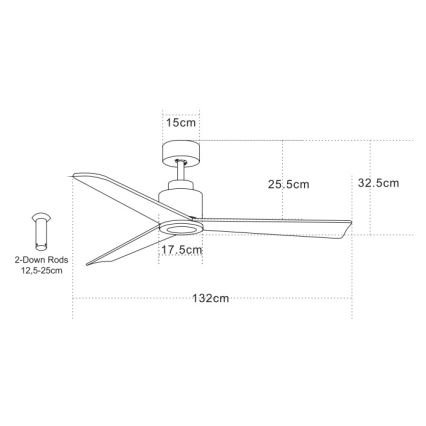 Zambelis 19136-B - Ventilateur de plafond + télécommande