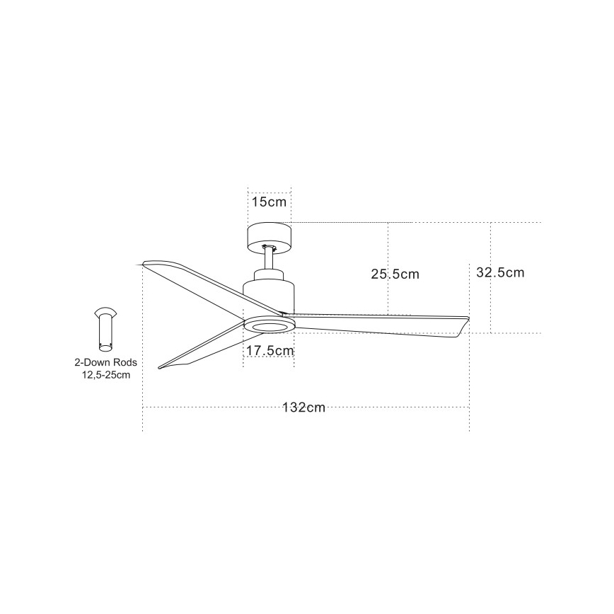 Zambelis 19136-B - Ventilateur de plafond + télécommande