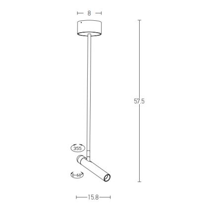 Zambelis 1920 - Suspension avec tige LED LED/4,2W/230V blanc