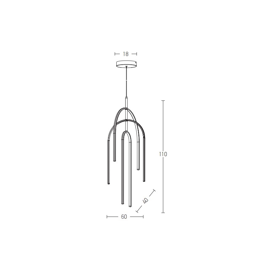Zambelis 1931 - Dimbare LED hanglamp aan een koord LED/80W/230V goud