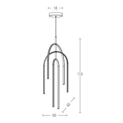 Zambelis 1932 - Dimbare LED hanglamp aan een koord LED/80W/230V zwart