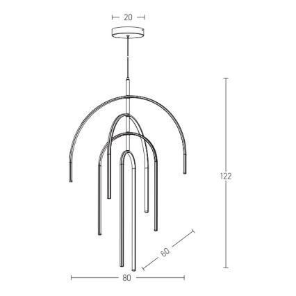 Zambelis 1933 - Dimbare LED hanglamp aan een koord LED/96W/230V goud