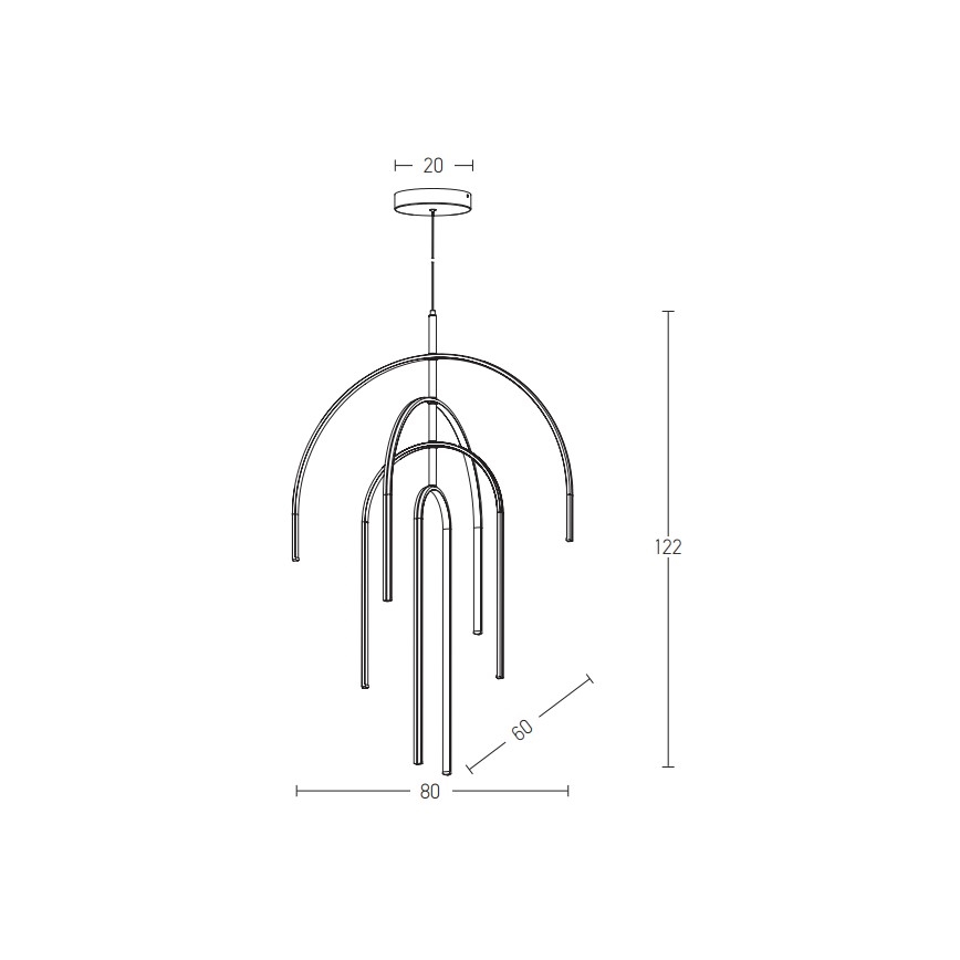 Zambelis 1933 - Suspension filaire à intensité variable LED/96W/230V doré