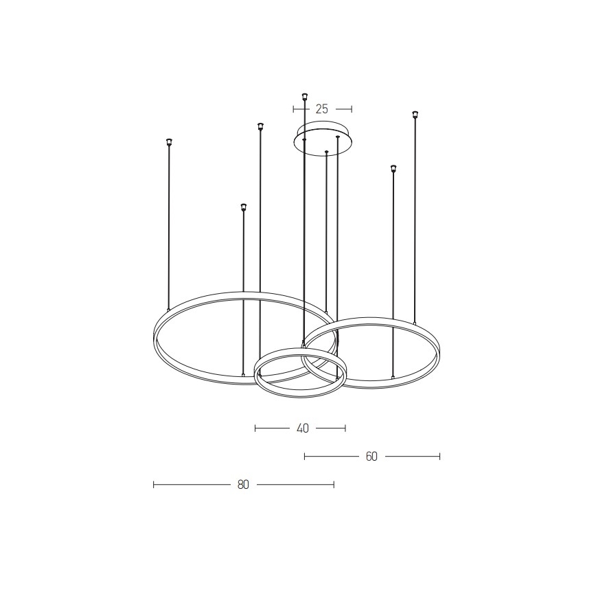 Zambelis 1956 - LED Hanglamp aan een koord LED/136W/230V goud