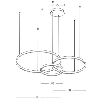 Zambelis 1956 - Suspension filaire LED LED/136W/230V doré