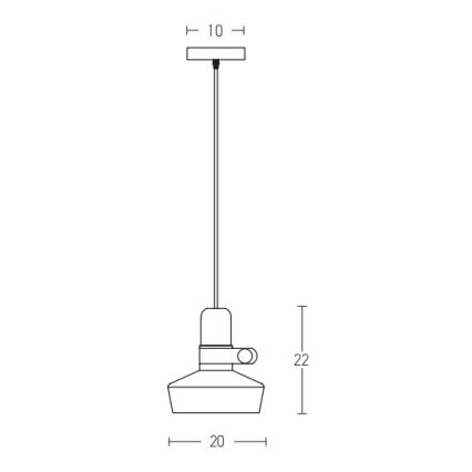 Zambelis 1992 - Hanglamp aan een koord 1xE27/40W/230V eiken/wit