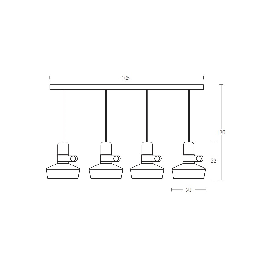 Zambelis 1993-B - Hanglamp aan een koord 4xE27/40W/230V zwart