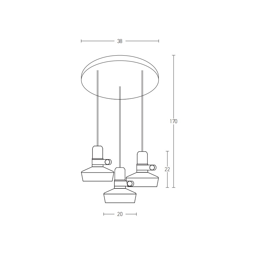 Zambelis 1994-W - Hanglamp aan een koord 3xE27/40W/230V wit