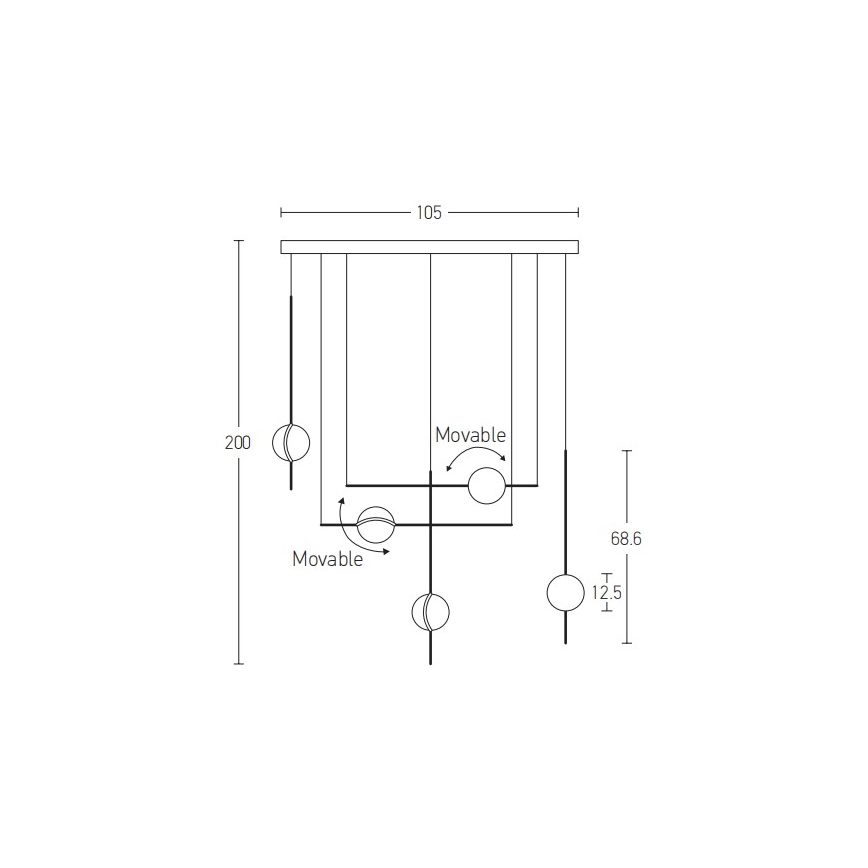 Zambelis 2001 - LED Hanglamp aan een koord LED/38W/230V