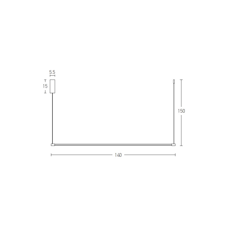 Zambelis 20119 - Suspension filaire LED/20W/230V noir