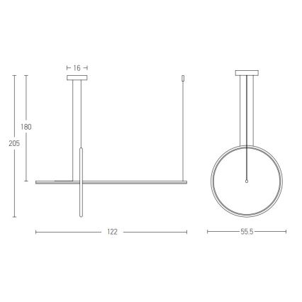 Zambelis 20128 - Dimbare LED hanglamp aan een koord LED/48W/230V