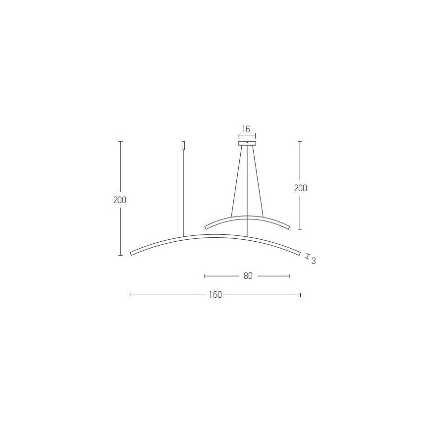 Zambelis 20130 - Dimbare LED hanglamp aan een koord LED/48W/230V zwart