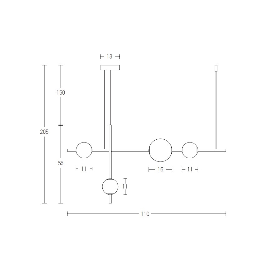 Zambelis 20131 - Dimbare LED hanglamp aan een koord LED/18W/230V