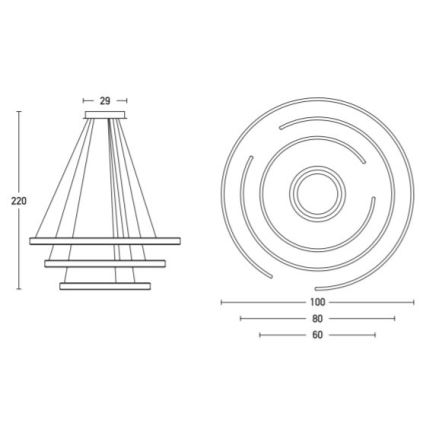 Zambelis 2014 - Dimbare LED hanglamp aan een koord LED/120W/230V goud