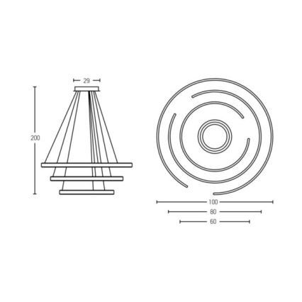 Zambelis 2015 - Suspension filaire à intensité variable LED/120W/230V marron