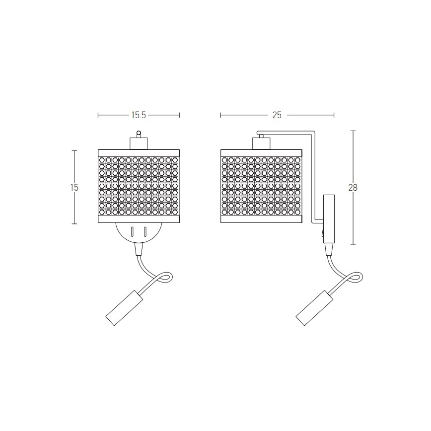 Zambelis 20355 - LED Wandlamp 1xE27/40W + LED/3W/230V rotan