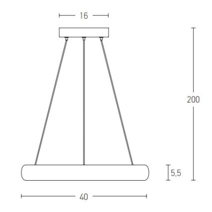 Zambelis 2046 - Suspension filaire à intensité variable LED/30W/230V diam. 40 cm doré