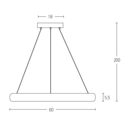 Zambelis 2054 - Suspension filaire à intensité variable LED/50W/230V diam. 60 cm doré