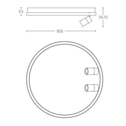 Zambelis 22014 - Dimbare LED plafondlamp LED/71W/230V zwart