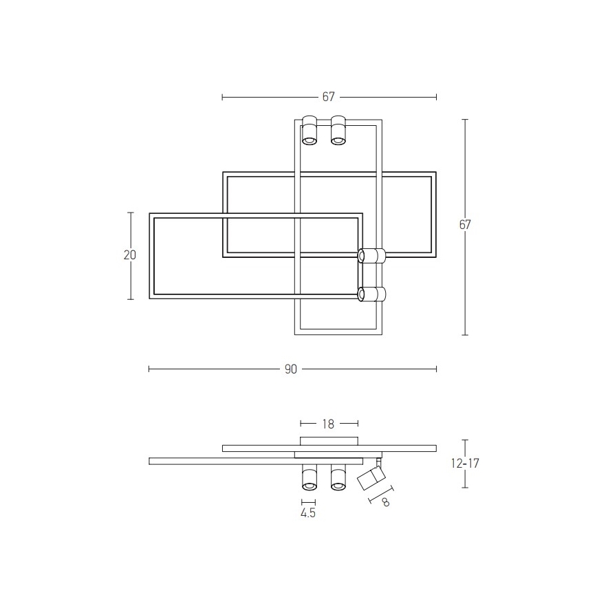 Zambelis 22020 - Dimbare LED bevestigde hanglamp LED/52W/230V