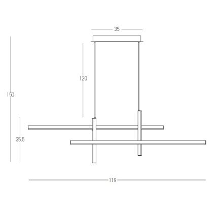 Zambelis 22022 - Dimbare LED hanglamp aan een koord LED/41W/230V goud