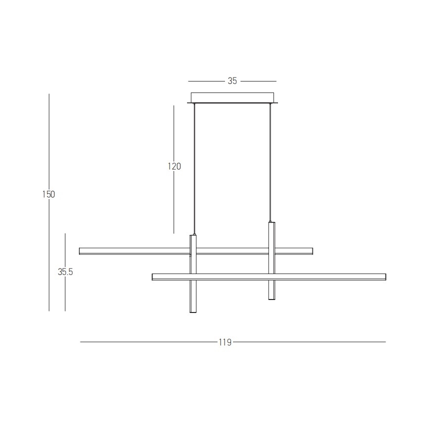 Zambelis 22022 - Dimbare LED hanglamp aan een koord LED/41W/230V goud