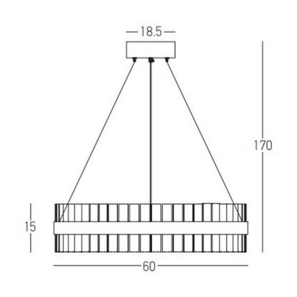 Zambelis 22039 - Dimbare LED hanglamp aan een koord LED/56W/230V goud