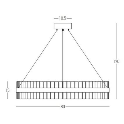 Zambelis 22040 - Suspension filaire à intensité variable LED/68W/230V doré