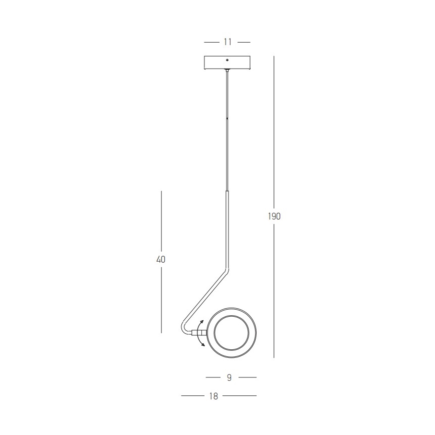 Zambelis 22044 - Suspension filaire à intensité variable LED/7W/230V CRI90 blanc