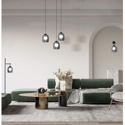 Zambelis 22051 - Suspension sur câble 1xG9/5W/230V Ø 18 cm noire