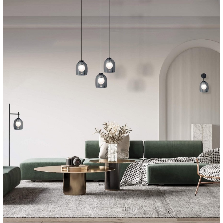Zambelis 22051 - Suspension sur câble 1xG9/5W/230V Ø 18 cm noire