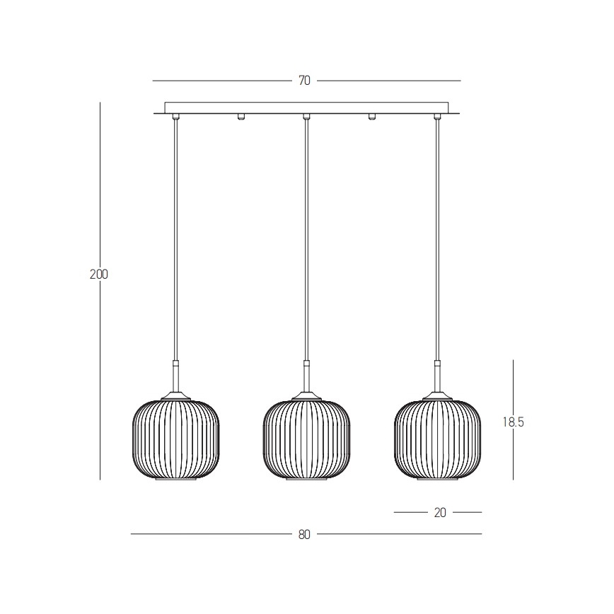 Zambelis 22074 - Hanglamp aan een koord 3xE27/40W/230V