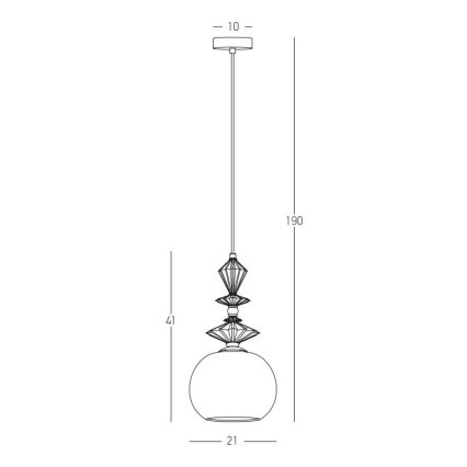 Zambelis 22079 - Suspension filaire 1xE27/40W/230V