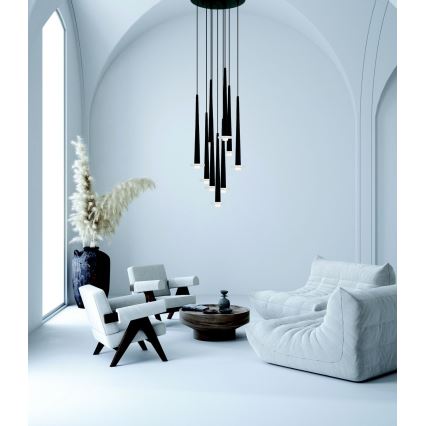 Zambelis 22113 - LED dimbare hanglamp aan kabel 9xLED/3W/230V CRI90 zwart
