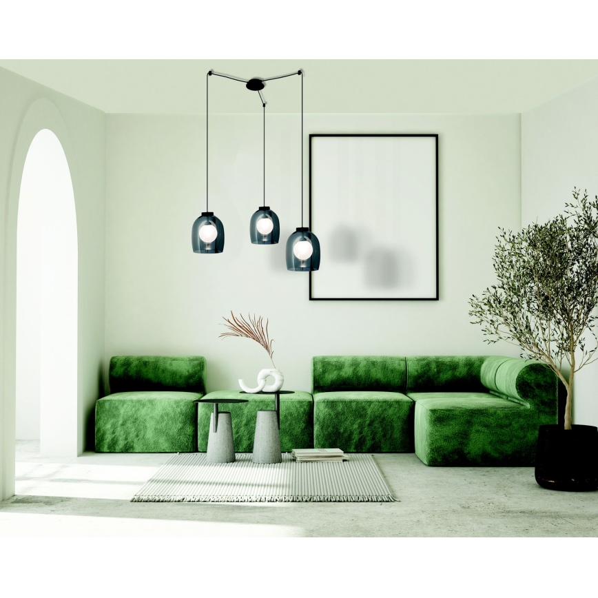 Zambelis 22145 - Suspension filaire 3xG9/5W/230V araignée noir