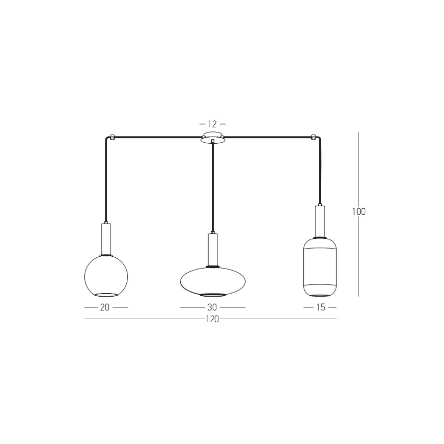 Zambelis 22151 - Hanglamp aan een koord 3xE27/40W/230V spin goud